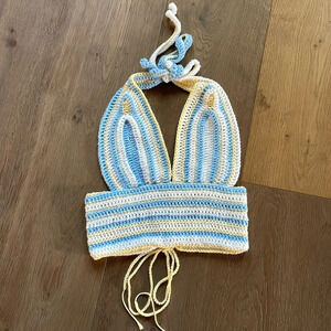 Beautiful Hand Made Crochet Halter Top Size S-M Adjustable